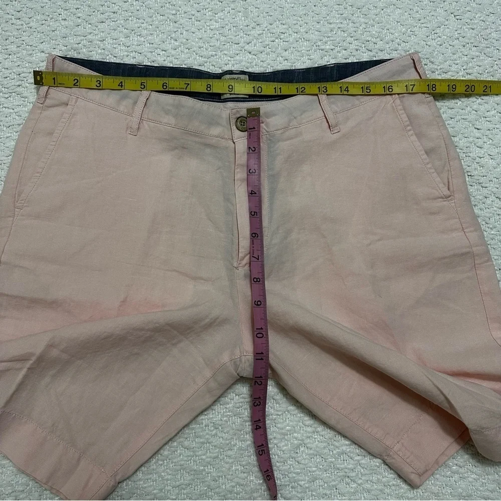 Faherty Malibu Chino Shorts Summer Pink Linen Cotton Men’s Size 34